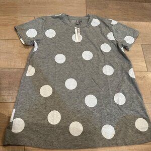 ASOS WOMENS GRAY MATERNITY TALL T SHIRT US SIZE 4 POLKA DOT